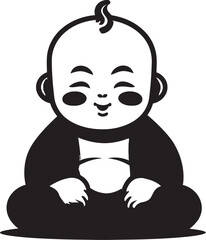 Buddha Babe Buddha Kid Silhouette Zen Nursery Cartoon Buddha Icon