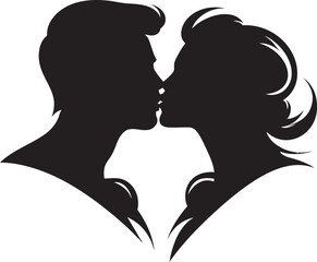 Everlasting Fusion Black Silhouette Logo Cherished Serenity Romantic Vector Design