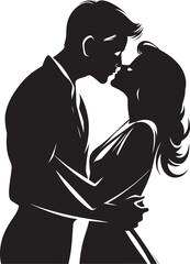 Kiss of Serenity Romantic Vector Emblem Intimate Harmony Black Iconic Love