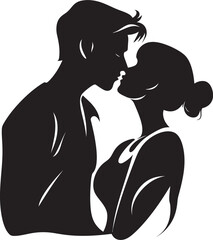 Boundless Bliss Iconic Silhouette Emblem Eternal Serenity Vector Romance Emblem