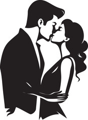 Everlasting Love Iconic Vector Silhouette Infinite Embrace Black Romantic Emblem