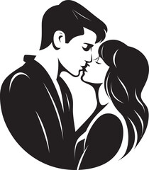 Endless Union Iconic Black Romance Blissful Affection Vector Silhouette Emblem