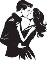 Affectionate Bond Vector Romance Logo Infinite Connection Black Icon Design