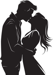 Tender Passion Vector Romance Emblem Passionate Bond Black Kissing Icon