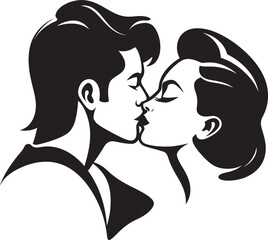 Loves Symphony Black Iconic Emblem Eternal Bond Romantic Silhouette Emblem