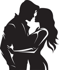 Boundless Bliss Black Romance Emblem Soulful Connection Vector Romantic Design