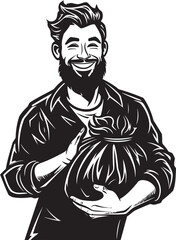 Cash Steward Vector Emblematic Wealth Wealth Overseer Black Emblem Design