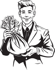 Funds Master Vector Emblematic Wealth Dollar Custodian Wealthy Money Bag