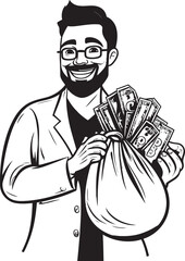 Cash Conductor Black Wealth Icon Financial Guardian Iconic Moneybag