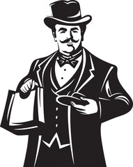 Financial Guardian Money Bag Vector Fortune Keeper Black Bag Icon