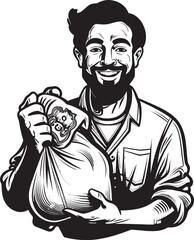 Monetary Maestro Black Wealth Icon Cash Custodian Vector Logo Emblem