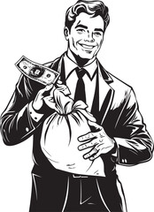 Treasury Titan Black Money Bag Financial Guardian Money Bag Design