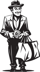 Capital Captain Wealth Vector Design Economic Steward Iconic Bag Holder