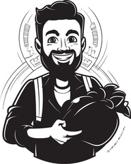 Cash Custodian Money Bag Emblem Wealth Warden Vector Moneybag Icon