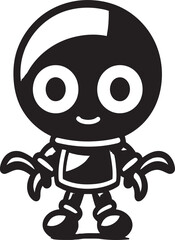 Explodroid Mascot Vector Emblematic Icon RoboBlast Blaster Black Mascot Emblem