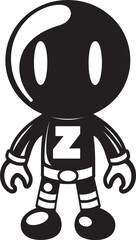 Blastastic Buddy Black Logo Design RoboBlast Mascot Emblematic Vector Emblem