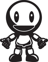 Bomber Bot Buddy Black Emblem Emblem Explodroid Mascot Vector Logo Design