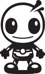 Bomber Bot Buddy Vector Logo Icon Explodroid Mascot Black Iconic Emblem