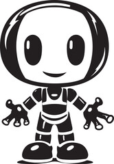 Bomber Bot Bliss Vector Mascot Emblem Adorable Blast Buddy Black Logo Icon