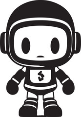 RoboBlast Mascot Black Iconic Design Bombastic Bot Vector Emblematic Mascot