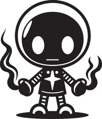 Dynamite Drone Mascot Vector Emblem Design Blastastic Bot Buddy Black Emblem Icon