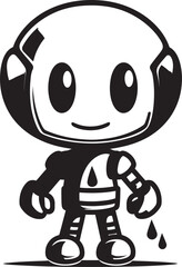 Blastastic Bot Buddy Black Emblem Icon RoboBoom Blaster Iconic Mascot Design