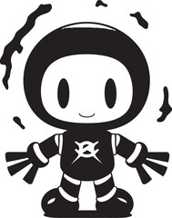 RoboBoom Blaster Iconic Emblem Design Dynamite Drone Mascot Vector Black Logo