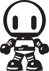 Explosive Bot Buddy Vector Logo Icon Boom Blaster Mascot Black Emblem Design