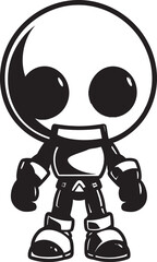 Cute Bomber Bot Vector Emblematic Design Blastastic Blaster Black Iconic Emblem