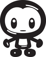 Dynamite Drone Mascot Black Emblem Design Explosive Bot Buddy Vector Black Logo