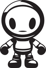 Explosive Bot Buddy Vector Black Logo Boom Blaster Mascot Black Iconic Emblem