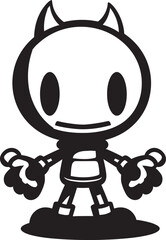 Blastastic Blaster Buddy Black Iconic Emblem RoboBlast Bomber Vector Black Logo