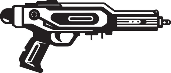Neon Plasma Cannon Black Logo Icon Plasma Beam Rifle Iconic Vector Design