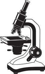 Microscopic Detail View Black Iconic Design NanoFocus Scope Vector Emblematic