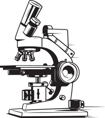 Black Detail Viewer Iconic Design Scientific Probe Scope Vector Emblematic