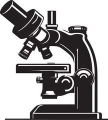 Scientific Viewfinder Emblematic Black Lens Probe Microscope Detail Vector Emblem