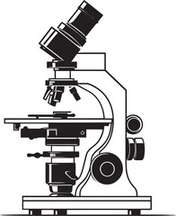 Microscopic View Focus Black Emblem NanoFocus Scope Vector Emblematic Lens