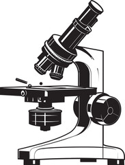 Probe Microscope Detail Emblematic Vector View Zoom Insight Device Black Emblematic Icon