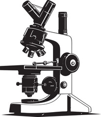 Scientific Viewfinder Vector Design Lens Probe Microscope Black Emblematic