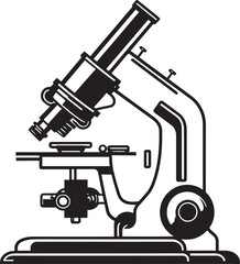 Microscopic Detail View Black Iconic Design NanoFocus Scope Vector Emblematic