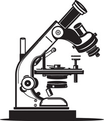 Microscopic Explorer Vector Emblem Lens Detail Insight Black Iconic