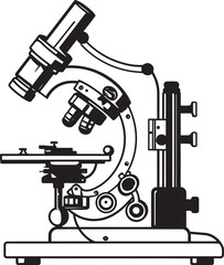 Black Detail Viewer Iconic Design Scientific Probe Scope Vector Emblematic