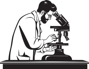 Scientific Detail Probe Vector Icon Lens Insight Device Black Emblematic