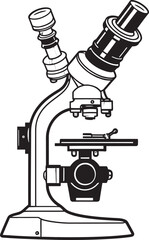 Black Microscope Scope Iconic Design Scientific Probe Insight Vector Emblematic