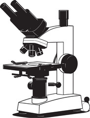 NanoVision Explorer Vector Emblem Icon Black Microscope Scope Iconic Design