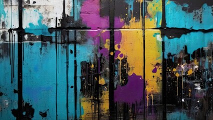 An abstract multicolor graffiti-style background. Contemporary surrealist painting. Modern poster for wall decoration