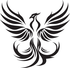 Flame Feather Phoenix Vector Emblem Inferno Rise Symbol Black Emblematic