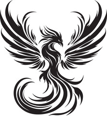 Revival Blaze Symbol Vector Logo Icon Flaming Avian Rebirth Black Iconic