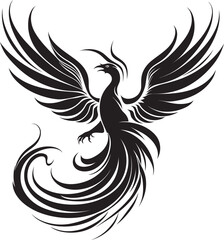 Inferno Rise Phoenix Black Iconic Phoenix Ignition Vector Emblematic