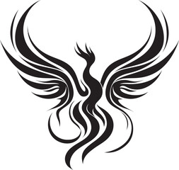 Revival Blaze Icon Vector Logo Inferno Rise Phoenix Black Iconic